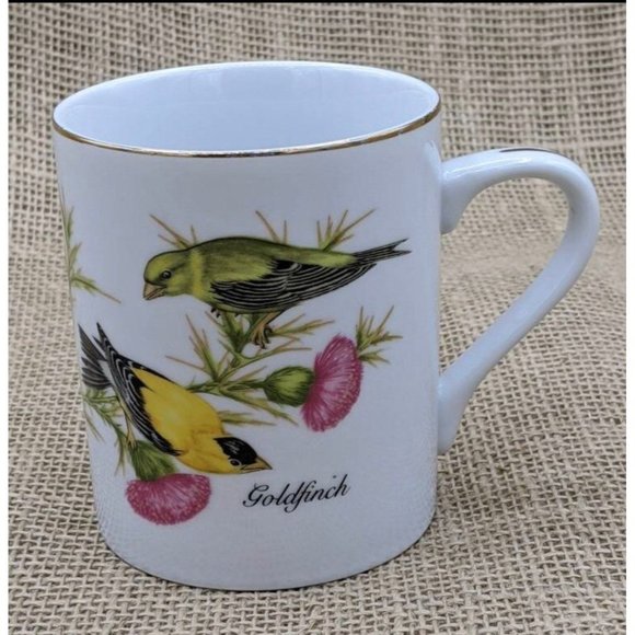 Goldfinch with Thistles Mug, Bone China Mug with Birds, John James Audubon. - Picture 5 of 8